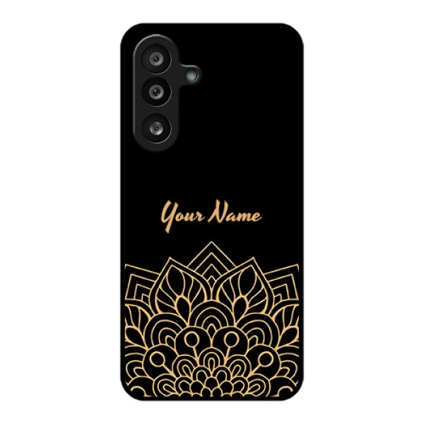 Samsung Galaxy M56 5G Custom Glass Phone Case - Golden Mandala Design