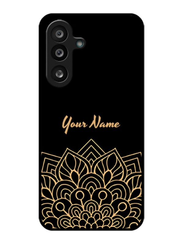 Custom Samsung Galaxy M56 5G Custom Glass Phone Case - Golden Mandala Design
