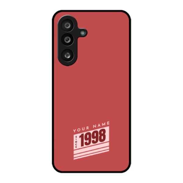 Samsung Galaxy M56 5G Custom Glass Phone Case - Red Custom Year Of Birth Design