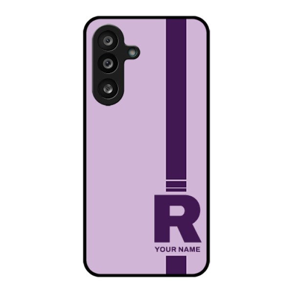 Samsung Galaxy M56 5G Custom Glass Phone Case - Simple Dual Tone Stripe With Name Design Samsung Galaxy M56 5G Custom Glass Phone Case - Simple Dual Tone Stripe With Name Design