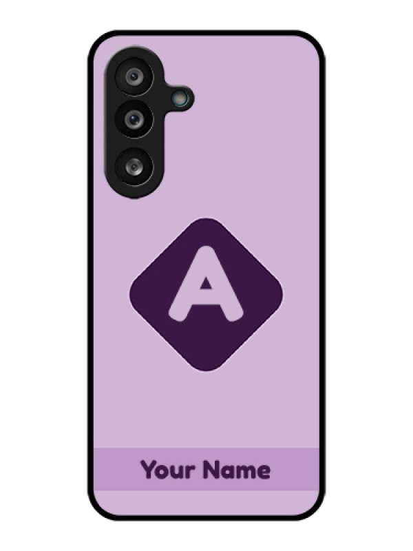 Custom Samsung Galaxy M56 5G Custom Glass Phone Case - Custom Letter In Curved Badge Design