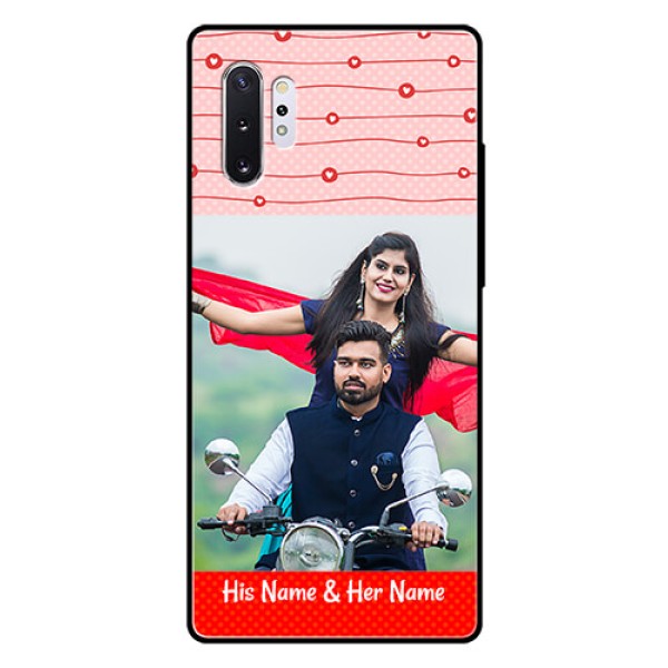 Samsung Galaxy Note 10 Plus Personalized Glass Phone Case  - Red Pattern Case Design