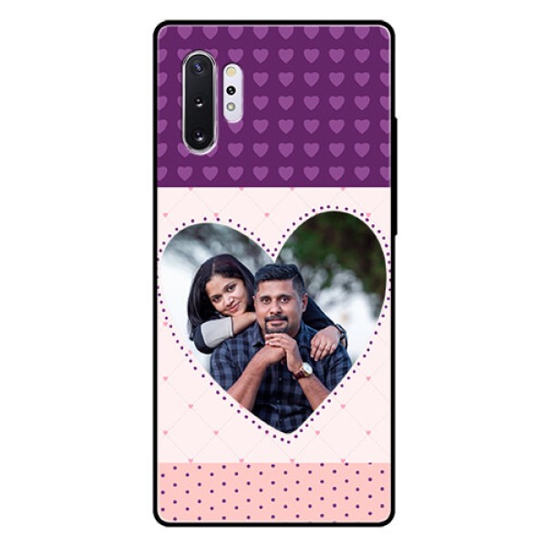 Samsung Galaxy Note 10 Plus Custom Glass Phone Case - Violet Love Dots Design Samsung Galaxy Note 10 Plus Custom Glass Phone Case - Violet Love Dots Design