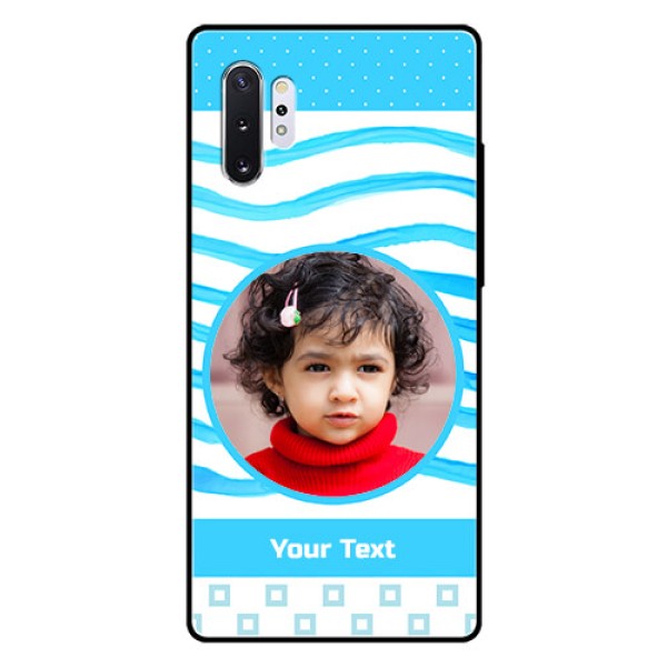Samsung Galaxy Note 10 Plus Custom Glass Phone Case - Simple Blue Case Design Samsung Galaxy Note 10 Plus Custom Glass Phone Case - Simple Blue Case Design