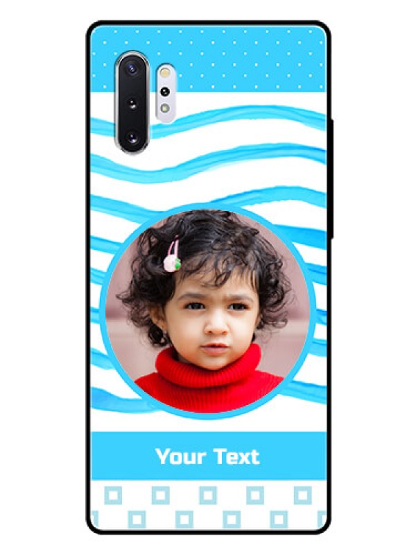 Custom Samsung Galaxy Note 10 Plus Custom Glass Phone Case  - Simple Blue Case Design