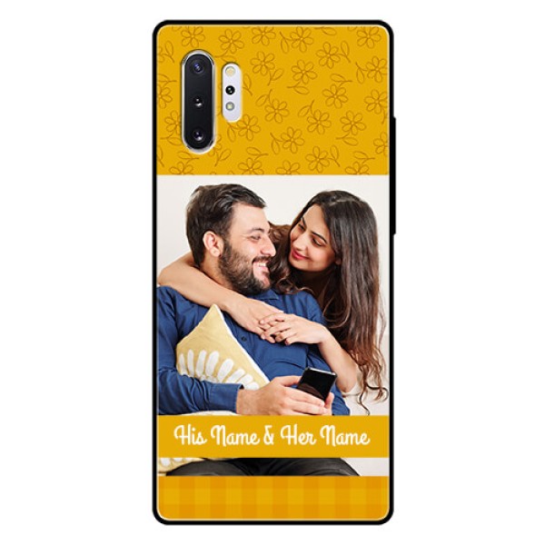Samsung Galaxy Note 10 Plus Custom Glass Mobile Case - Yellow Floral Design Samsung Galaxy Note 10 Plus Custom Glass Mobile Case - Yellow Floral Design
