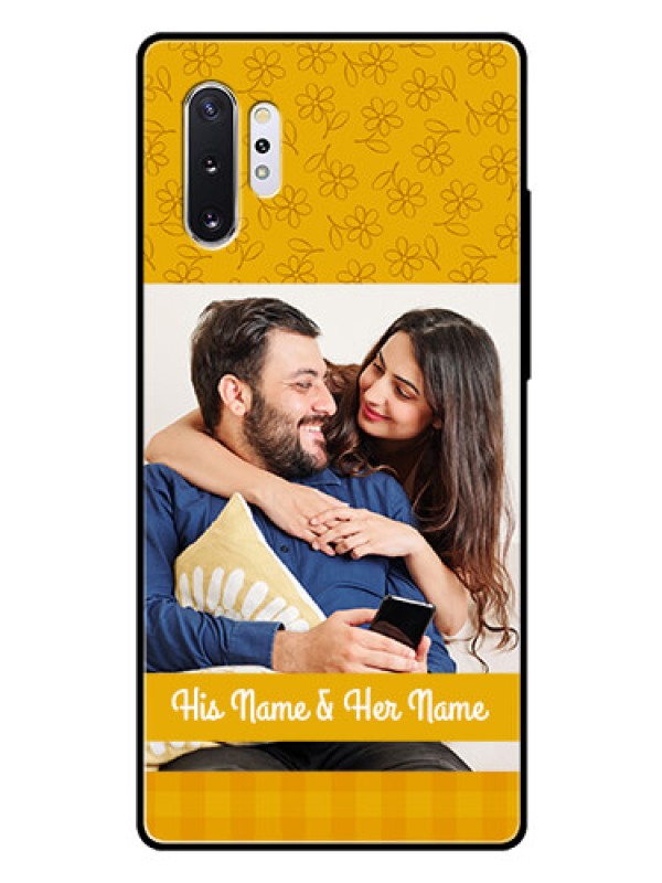 Custom Samsung Galaxy Note 10 Plus Custom Glass Mobile Case  - Yellow Floral Design