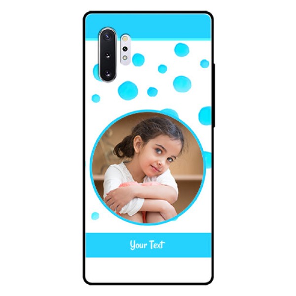 Samsung Galaxy Note 10 Plus Photo Printing on Glass Case - Blue Bubbles Pattern Design Samsung Galaxy Note 10 Plus Photo Printing on Glass Case - Blue Bubbles Pattern Design
