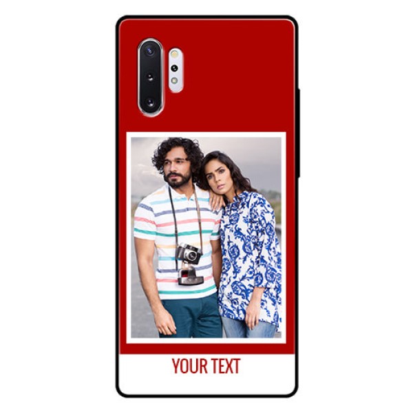 Samsung Galaxy Note 10 Plus Personalized Glass Phone Case  - Simple Red Color Design