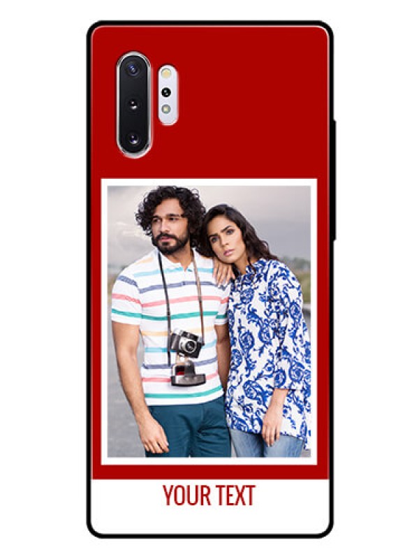 Custom Samsung Galaxy Note 10 Plus Personalized Glass Phone Case  - Simple Red Color Design