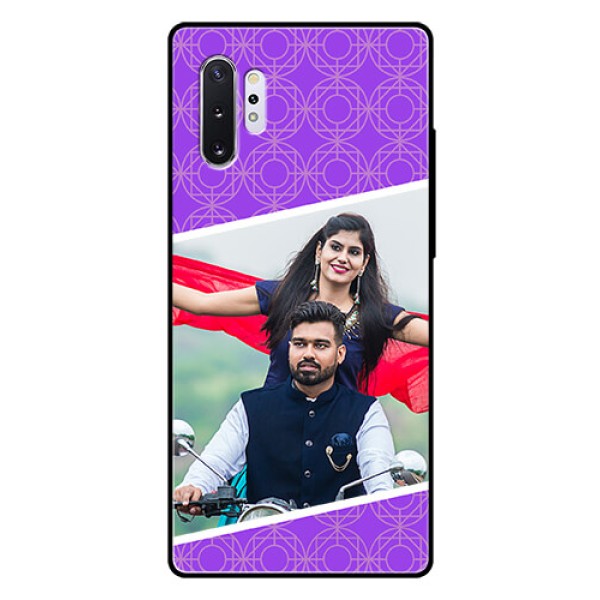 Samsung Galaxy Note 10 Plus Custom Glass Phone Case - Violet Pattern Design Samsung Galaxy Note 10 Plus Custom Glass Phone Case - Violet Pattern Design