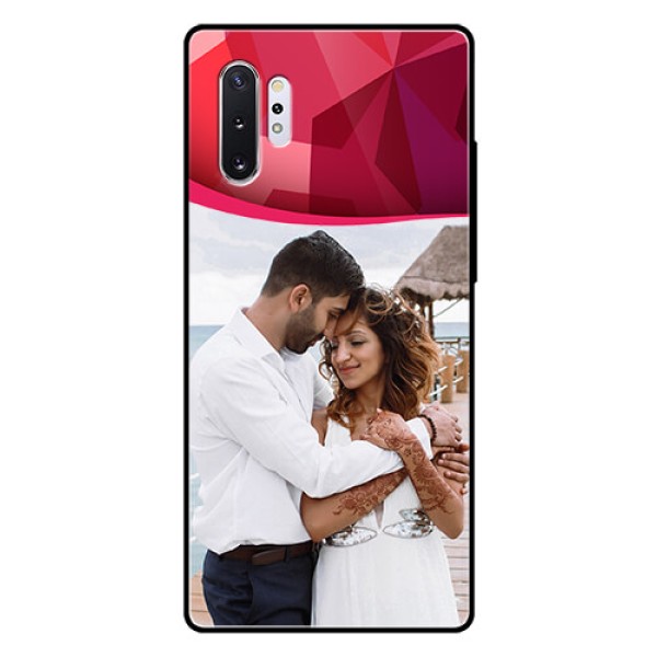 Samsung Galaxy Note 10 Plus Custom Glass Mobile Case  - Red Abstract Design