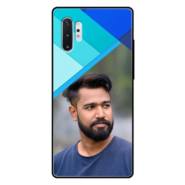 Samsung Galaxy Note 10 Plus Custom Glass Phone Case  - Blue Pattern Design