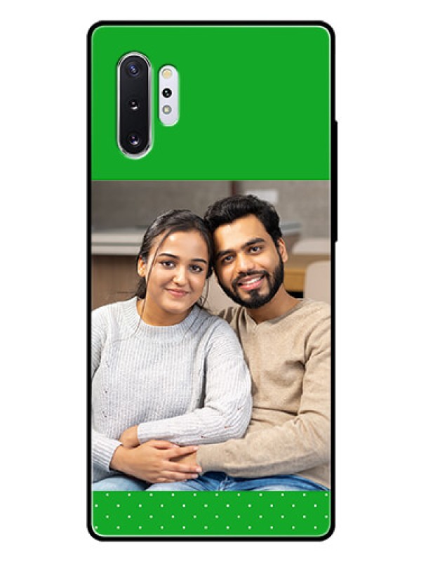 Custom Samsung Galaxy Note 10 Plus Personalized Glass Phone Case  - Green Pattern Design
