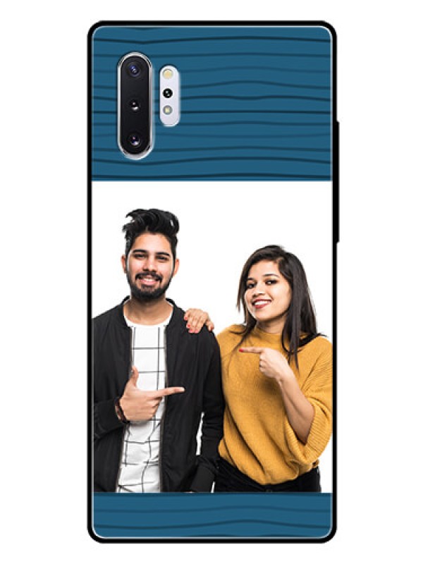Custom Samsung Galaxy Note 10 Plus Custom Glass Phone Case  - Blue Pattern Cover Design