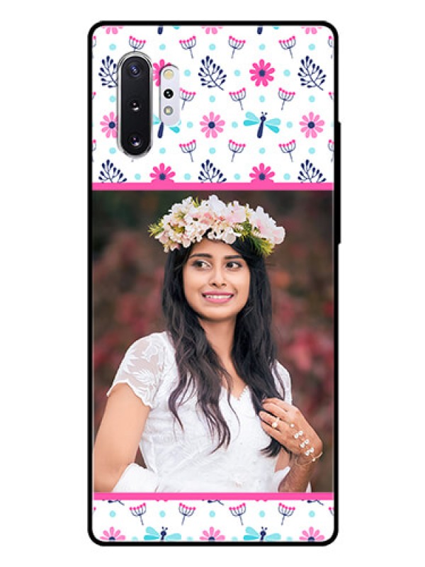 Custom Samsung Galaxy Note 10 Plus Photo Printing on Glass Case  - Colorful Flower Design