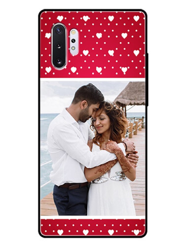 Custom Samsung Galaxy Note 10 Plus Photo Printing on Glass Case  - Hearts Mobile Case Design
