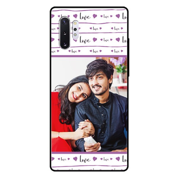 Samsung Galaxy Note 10 Plus Custom Glass Mobile Case - Couples Heart Design Samsung Galaxy Note 10 Plus Custom Glass Mobile Case - Couples Heart Design