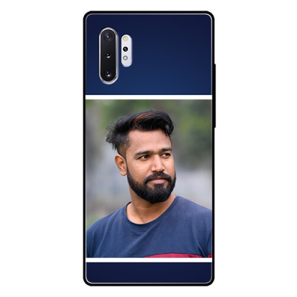 Samsung Galaxy Note 10 Plus Personalized Glass Phone Case - Simple Royal Blue Design Samsung Galaxy Note 10 Plus Personalized Glass Phone Case - Simple Royal Blue Design