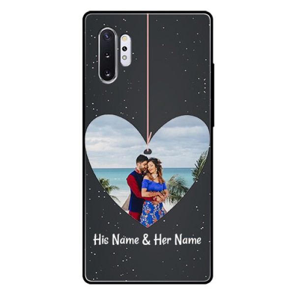 Samsung Galaxy Note 10 Plus Custom Glass Phone Case - Hanging Heart Design Samsung Galaxy Note 10 Plus Custom Glass Phone Case - Hanging Heart Design