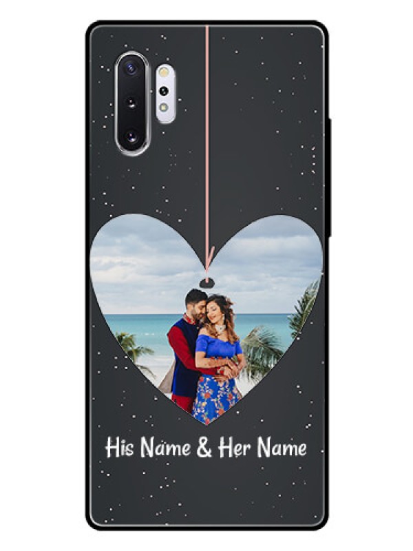 Custom Samsung Galaxy Note 10 Plus Custom Glass Phone Case  - Hanging Heart Design