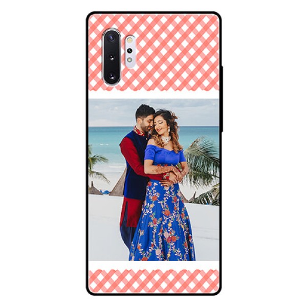 Samsung Galaxy Note 10 Plus Personalized Glass Phone Case - Pink Pattern Design Samsung Galaxy Note 10 Plus Personalized Glass Phone Case - Pink Pattern Design