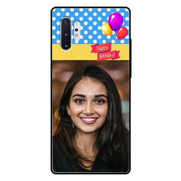 Samsung Galaxy Note 10 Plus Custom Glass Mobile Case - Happy Birthday Design Samsung Galaxy Note 10 Plus Custom Glass Mobile Case - Happy Birthday Design