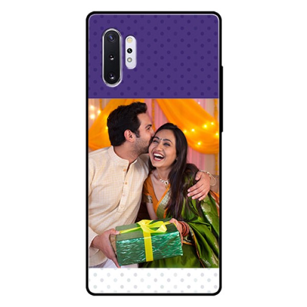 Samsung Galaxy Note 10 Plus Personalized Glass Phone Case - Violet Pattern Design Samsung Galaxy Note 10 Plus Personalized Glass Phone Case - Violet Pattern Design