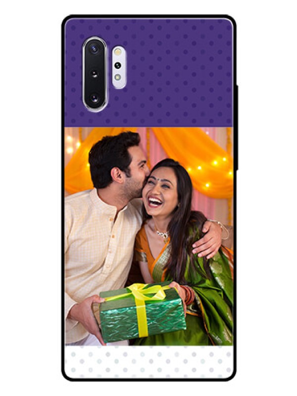 Custom Samsung Galaxy Note 10 Plus Personalized Glass Phone Case  - Violet Pattern Design