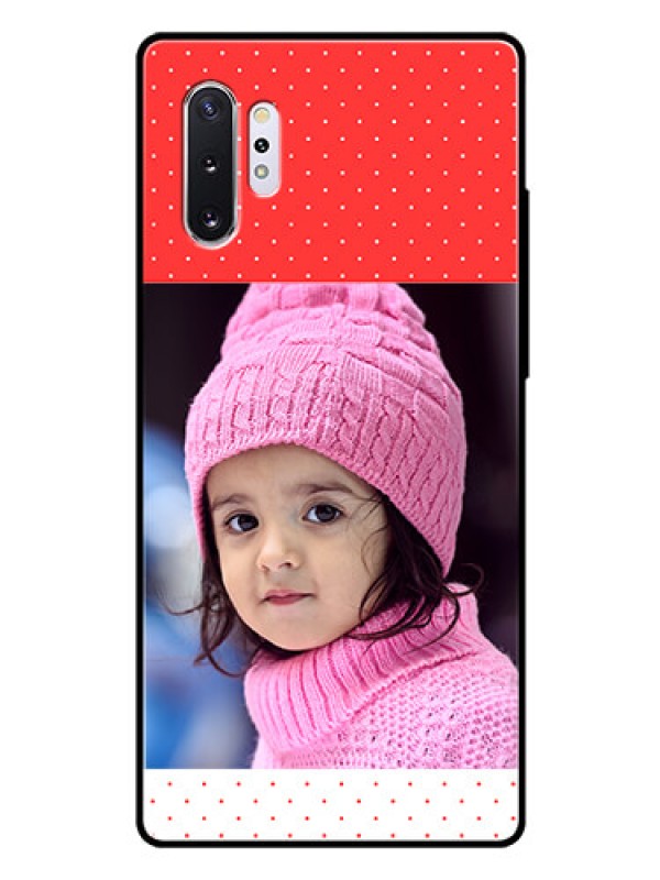 Custom Samsung Galaxy Note 10 Plus Photo Printing on Glass Case  - Red Pattern Design