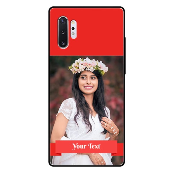 Samsung Galaxy Note 10 Plus Custom Glass Phone Case - Simple Red Color Design Samsung Galaxy Note 10 Plus Custom Glass Phone Case - Simple Red Color Design