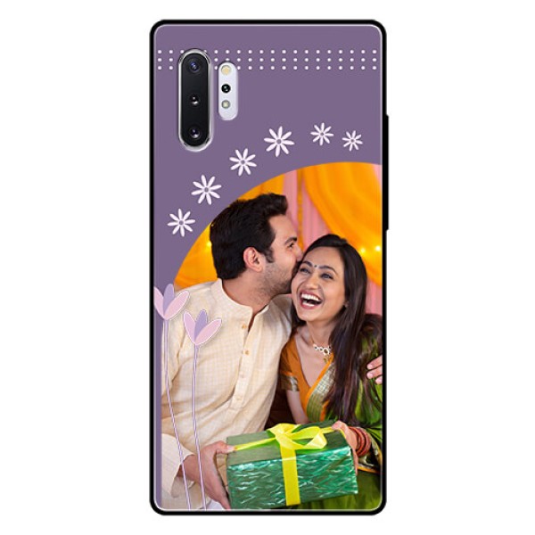 Samsung Galaxy Note 10 Plus Custom Glass Mobile Case - Lavender flowers design Samsung Galaxy Note 10 Plus Custom Glass Mobile Case - Lavender flowers design