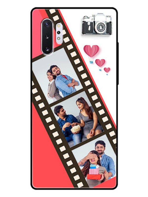 Custom Samsung Galaxy Note 10 Plus Personalized Glass Phone Case  - 3 Image Holder with Film Reel
