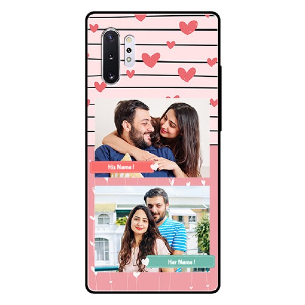 Samsung Galaxy Note 10 Plus Custom Glass Mobile Case - Photo with Heart Design Samsung Galaxy Note 10 Plus Custom Glass Mobile Case - Photo with Heart Design