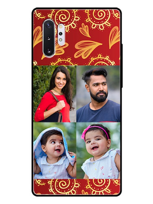 Custom Samsung Galaxy Note 10 Plus Photo Printing on Glass Case  - 4 Image Traditional Design