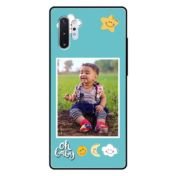 Samsung Galaxy Note 10 Plus Personalized Glass Phone Case - Smiley Kids Stars Design Samsung Galaxy Note 10 Plus Personalized Glass Phone Case - Smiley Kids Stars Design