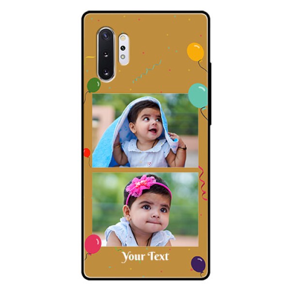 Samsung Galaxy Note 10 Plus Personalized Glass Phone Case - Image Holder with Birthday Celebrations Design Samsung Galaxy Note 10 Plus Personalized Glass Phone Case - Image Holder with Birthday Celebrations Design