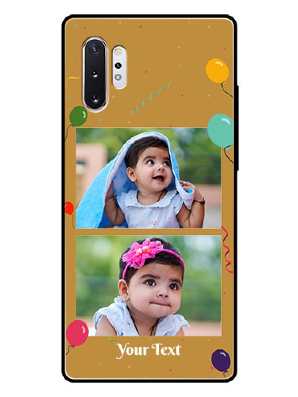 Custom Samsung Galaxy Note 10 Plus Personalized Glass Phone Case  - Image Holder with Birthday Celebrations Design