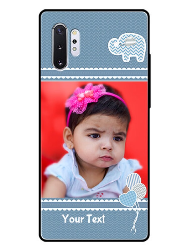 Custom Samsung Galaxy Note 10 Plus Photo Printing on Glass Case  - with Kids Pattern Design