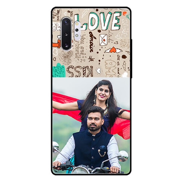 Samsung Galaxy Note 10 Plus Custom Glass Phone Case  - Love Doodle Pattern 