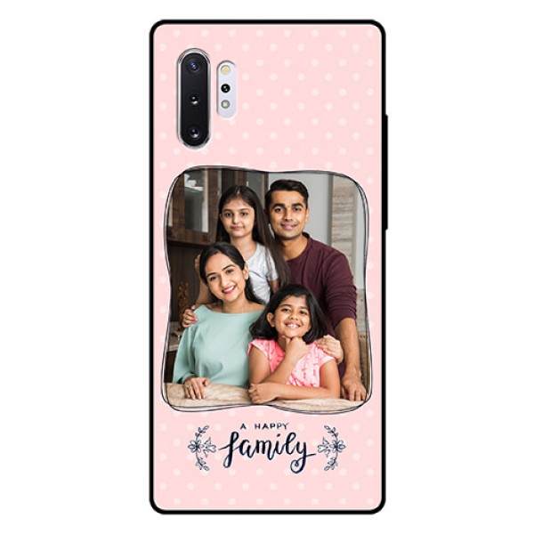 Samsung Galaxy Note 10 Plus Custom Glass Phone Case - Family with Dots Design Samsung Galaxy Note 10 Plus Custom Glass Phone Case - Family with Dots Design