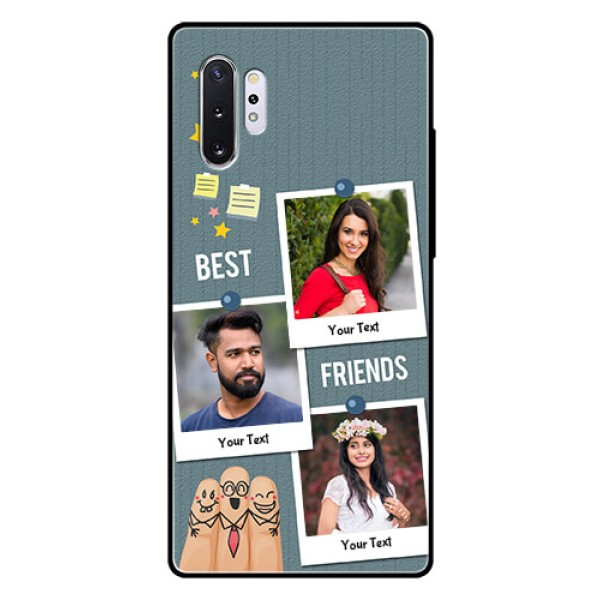 Samsung Galaxy Note 10 Plus Personalized Glass Phone Case - Sticky Frames and Friendship Design Samsung Galaxy Note 10 Plus Personalized Glass Phone Case - Sticky Frames and Friendship Design