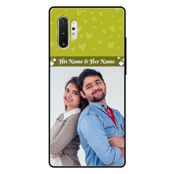 Samsung Galaxy Note 10 Plus Custom Glass Phone Case - You & Me Heart Design Samsung Galaxy Note 10 Plus Custom Glass Phone Case - You & Me Heart Design