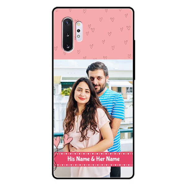 Samsung Galaxy Note 10 Plus Personalized Glass Phone Case - Love Design Peach Color Samsung Galaxy Note 10 Plus Personalized Glass Phone Case - Love Design Peach Color