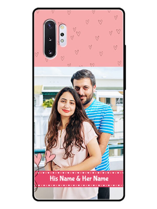 Custom Samsung Galaxy Note 10 Plus Personalized Glass Phone Case  - Love Design Peach Color