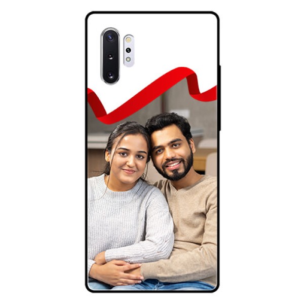 Samsung Galaxy Note 10 Plus Photo Printing on Glass Case  - Red Ribbon Frame Design