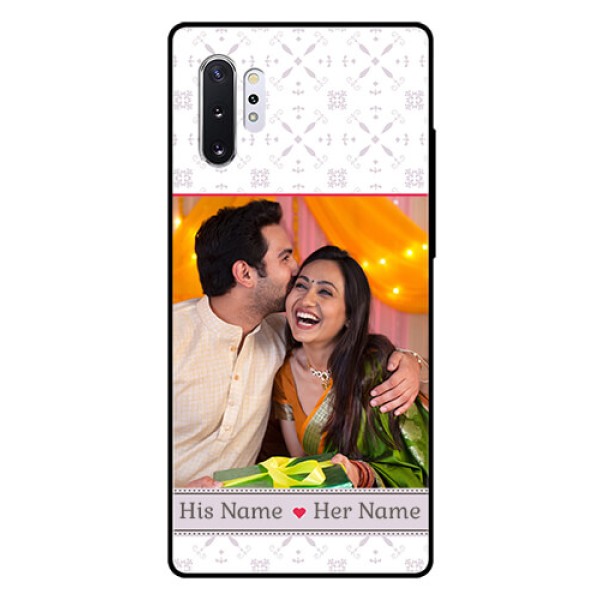 Samsung Galaxy Note 10 Plus Custom Glass Mobile Case - with Photo and Ethnic Design Samsung Galaxy Note 10 Plus Custom Glass Mobile Case - with Photo and Ethnic Design