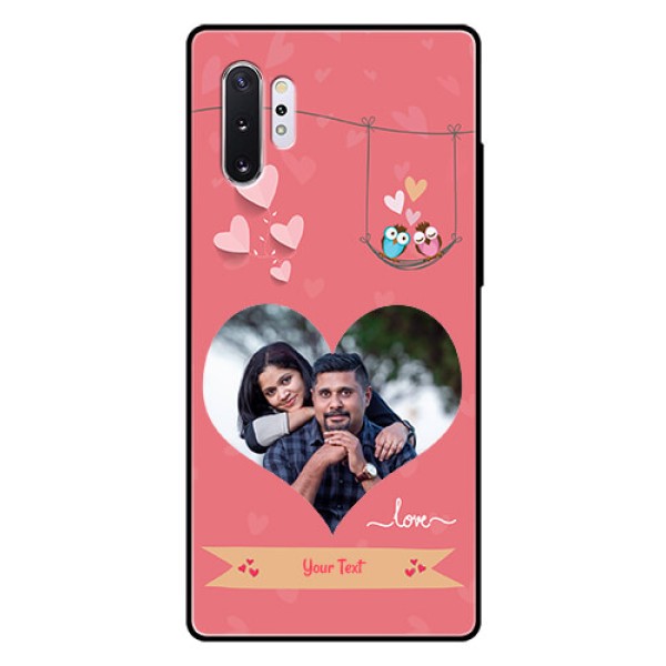 Samsung Galaxy Note 10 Plus Personalized Glass Phone Case - Peach Color Love Design Samsung Galaxy Note 10 Plus Personalized Glass Phone Case - Peach Color Love Design