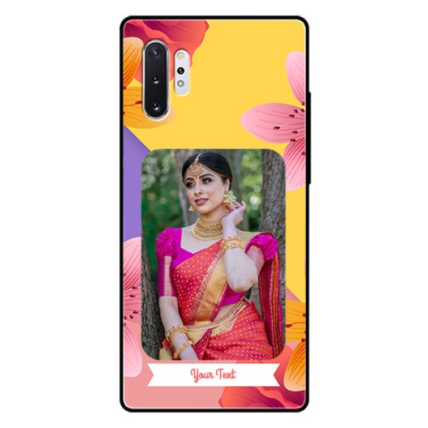 Samsung Galaxy Note 10 Plus Custom Glass Mobile Case  - 3 Image With Vintage Floral Design
