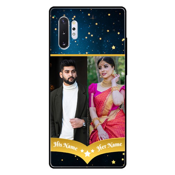 Samsung Galaxy Note 10 Plus Custom Glass Phone Case - Galaxy Stars Backdrop Design Samsung Galaxy Note 10 Plus Custom Glass Phone Case - Galaxy Stars Backdrop Design